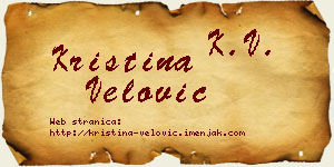 Kristina Velović vizit kartica